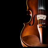 cello with a black background